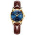 Brown Strap - Blue Dial Gold Trim
