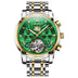 Two Tone Strap - Green Dial Gold Trim