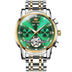 Two Tone Strap - Green Dial Gold Trim