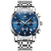 Silver Strap-Blue Dial Silver Trim
