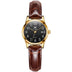 Brown Strap-Black Dial Gold Trim