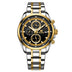 Two Tone Strap-Black Dial Gold Trim
